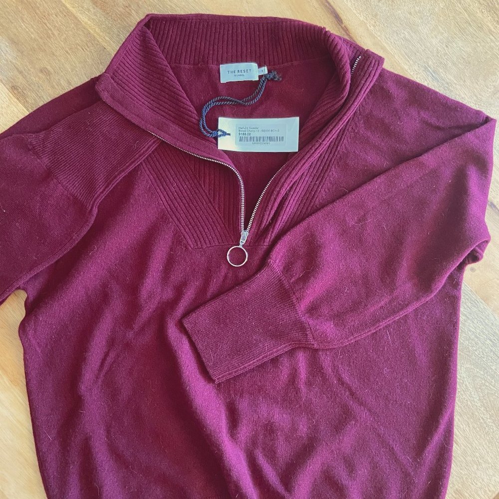 The Reset  Wool and Cashmere Quarter Zip Sweater
